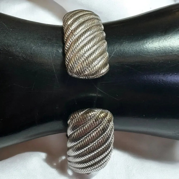 VTG Judith Ripka 925 Sterling Silver & CZ Stones Hinged Cuff Bracelet, 69.75 G - Picture 5 of 9